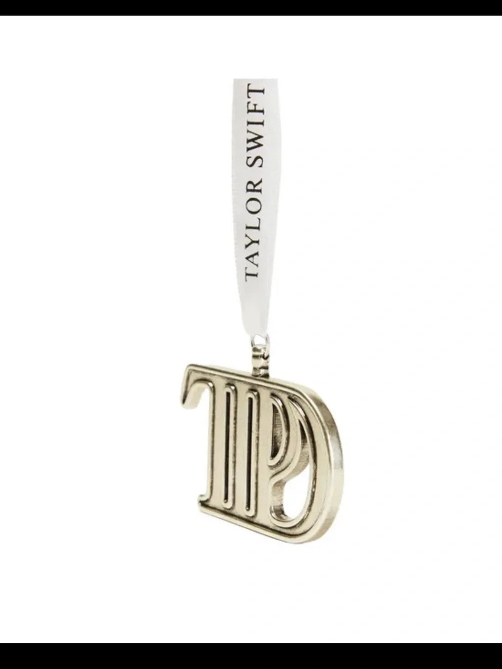 Taylor Swift Gold and White TD Ribbon Ornament